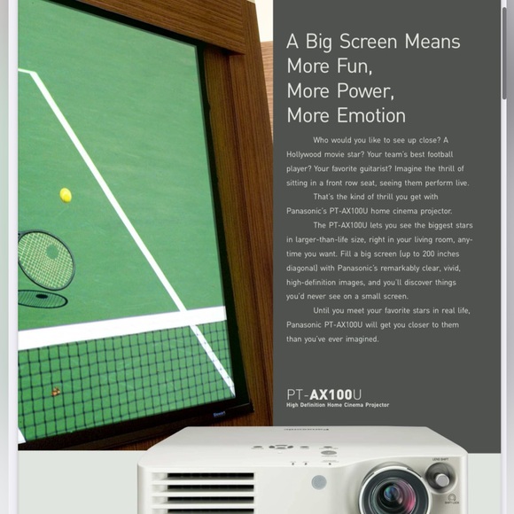 Panasonic PT AX-100U high definition projector with accessories. No remote. - Picture 14 of 16